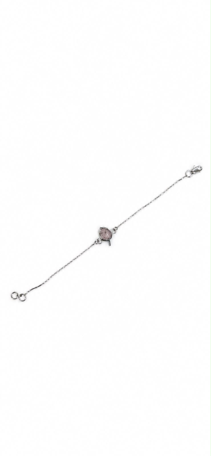 Rose Quartz Crystal Bracelet in 92.5 Sterling Silver
