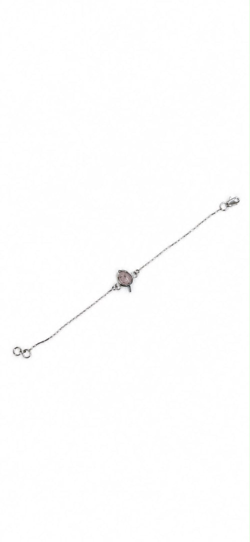 Rose Quartz Crystal Bracelet in 92.5 Sterling Silver